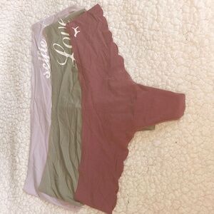 Pink Victoria's Secret Panties. 3 Pairs. Size Medium. Like New.